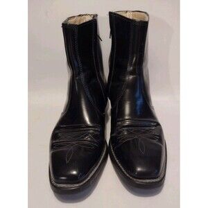 Vintage Late 70s Laredo Zip Leather Ankle Boots Black Resoled & Heeled Sz 10 EEE